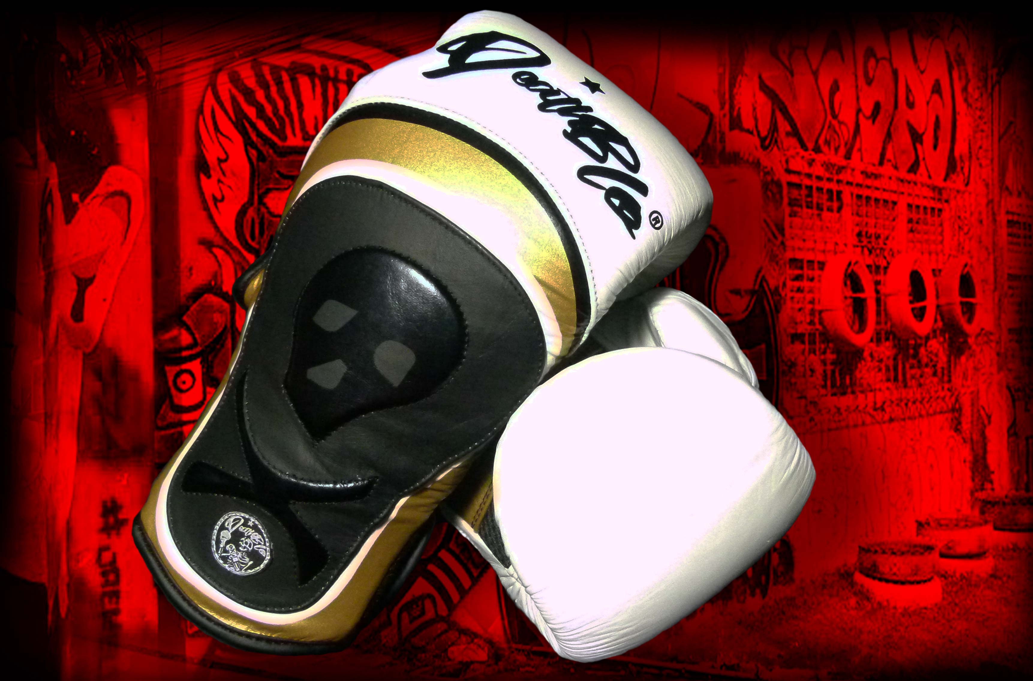 Black/White/Gold HAMMER Muay Thai glove. – DeathBlo